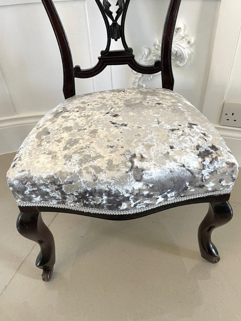 Antique Pair of Quality Victorian Ebonised Side Chairs - Image 9